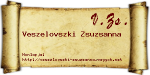 Veszelovszki Zsuzsanna névjegykártya